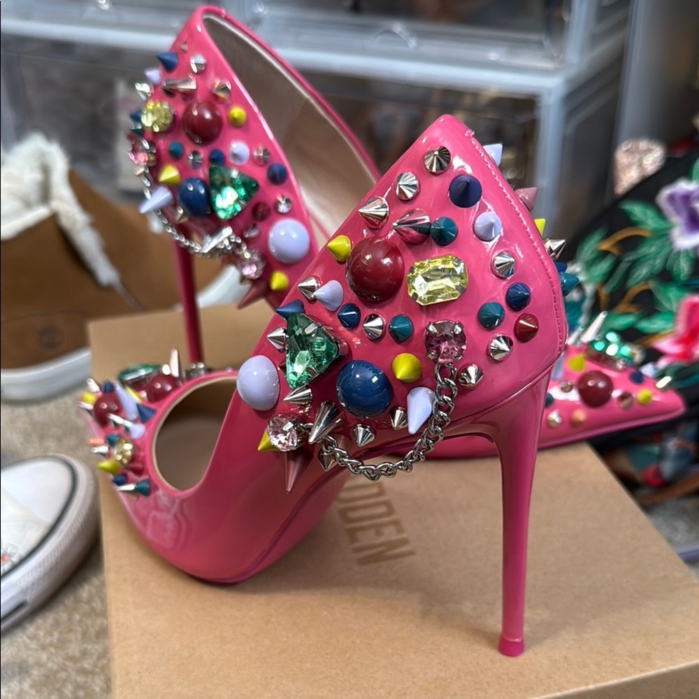 Embellished Pink Stiletto Heels